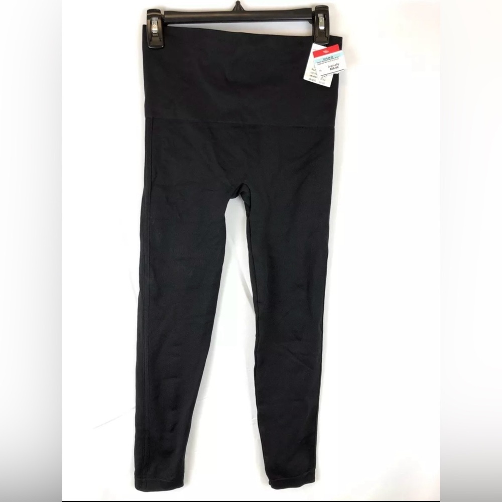 Spanx Seamless Print Black Leggings Womens Size Large
